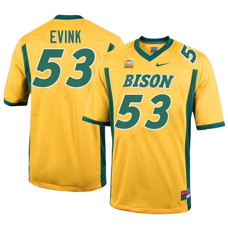 North Dakota State Bison #53 Chase Evink College Football Jerseys Stitched-Yellow